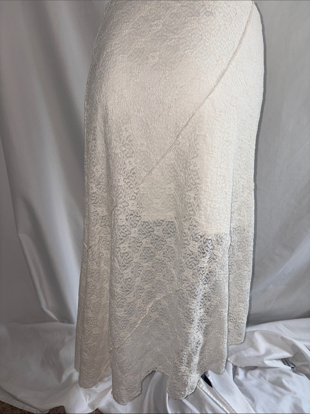 Ultra Flirt Ivory Lace Midi Skirt
